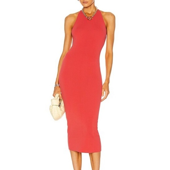 A.L.C. Dresses & Skirts - A.L.C. Guava Pink Coral Racerback Marc Rib Knit Midi Dress Size Small Stretch